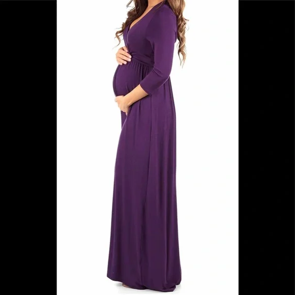 Dress with Empire Waist, 3/4 sleeve, by Mother Bee Maternity - Picture 2 of 3